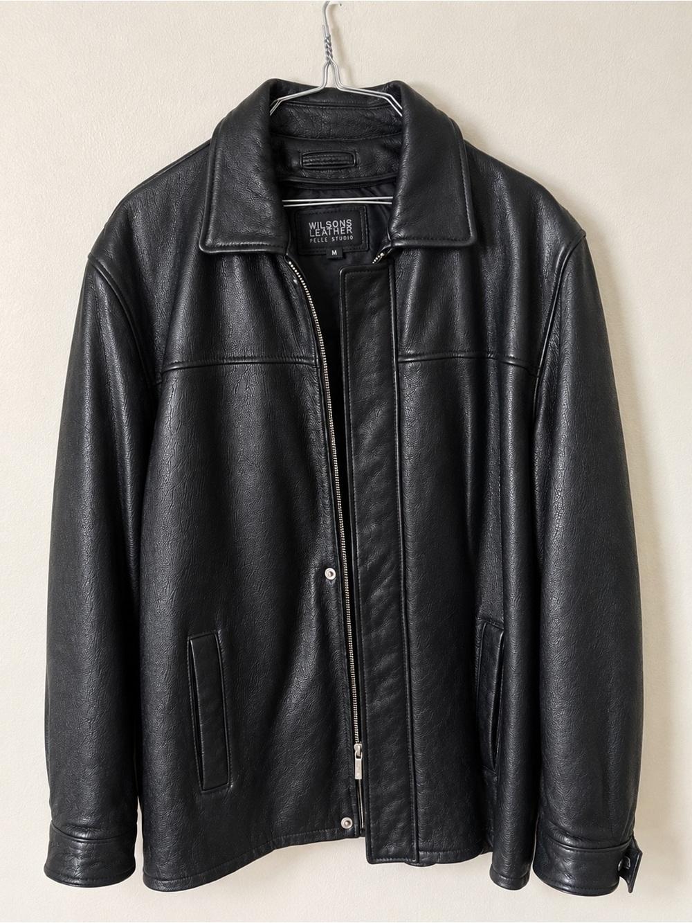 Vintage Wilsons Leather Men's Black Bomber-Style Leather Jacket
